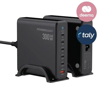 Powerology Volt-X GaN 300W Smart Desktop Charger - Black